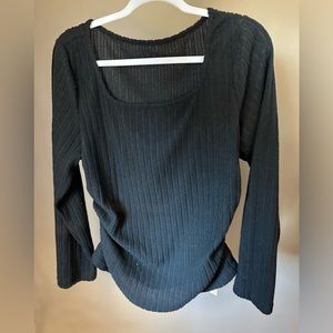 NEW Shein Black Long Sleeve Sweater with Ruching